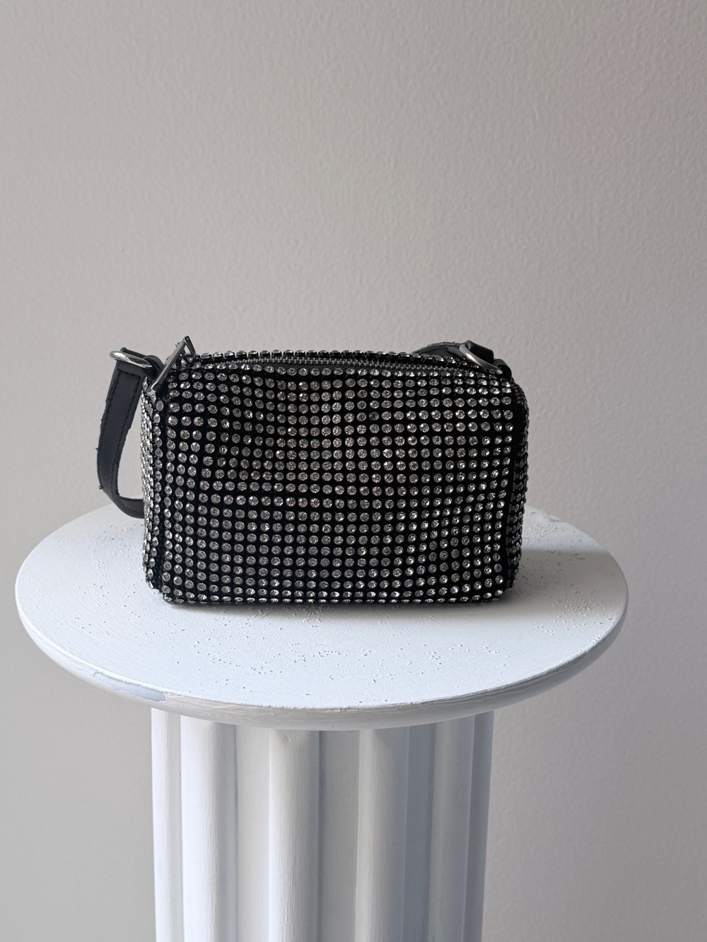 Vintage Black Rhinestone Embellished Crossbody Bag - Picture 3 of 13